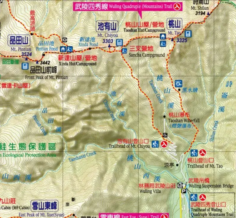 武陵四秀線步道路線地圖